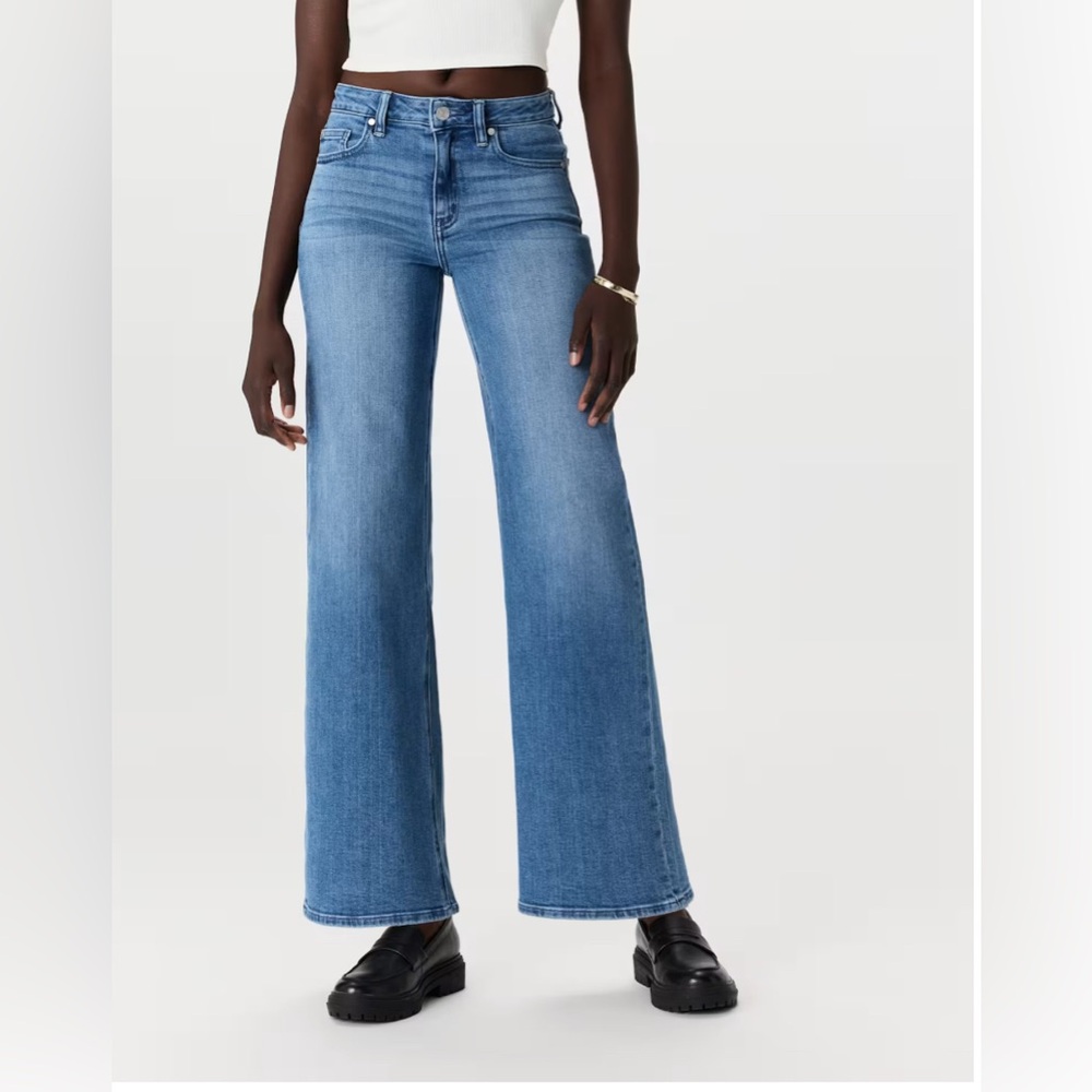 Quince 32” inseam wide leg jeans- seaside blue